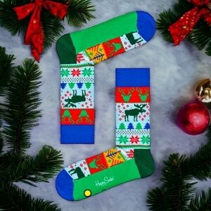 Happy Socks Crew Unisex Happy Holiday Christmas Size 9-11